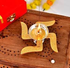Brass Swastik Diya