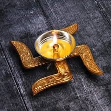 Brass Swastik Diya